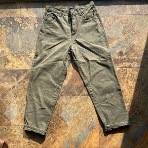 Vintage Denim, olive green mom jeans